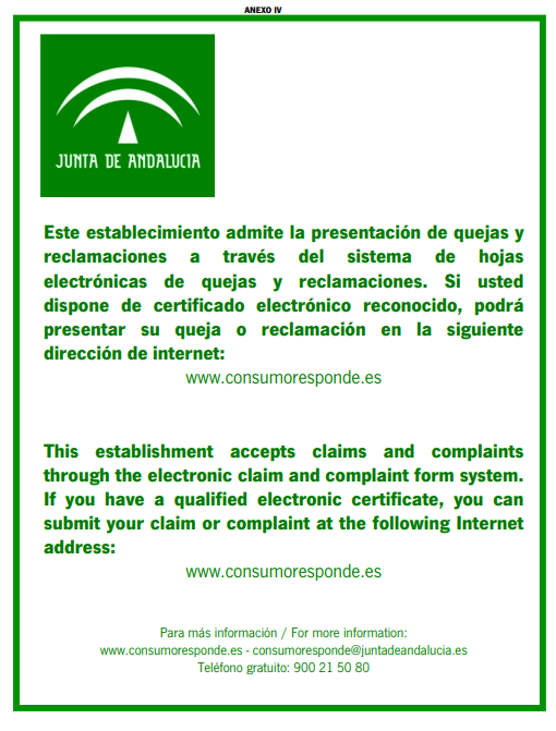 Nuevo Libro De Reclamaciones De JUNTA DE COMUNIDADES DE ANDALUC A Me Nuevo Libro De Reclamaciones De JUNTA DE COMUNIDADES DE ANDALUC A Me